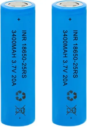 3.7 Volt 2 Packs 18650 Flat Top 18650 Rechargeable Batteries 18650 for Flashlights, Headlamps, Doorbells, RC Cars (Blue)