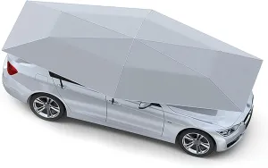 4.20m 4.80m 5.20m Semi-Automatic Car Parasol, Portable Outdoor Sunshade, Foldable Outdoor Car Sun Umbrella, Sunshade and Waterproof for Outdoor, Picnic, Camping(Silver,5.20m/17.06ft)