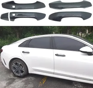 ABS Carbon Fiber Style Exterior Door Handle Cover Trim for Kia K5 2020 2021 2022 2023 2024 2025 with Smart Keyhole (Not for Optima 2015-2019)
