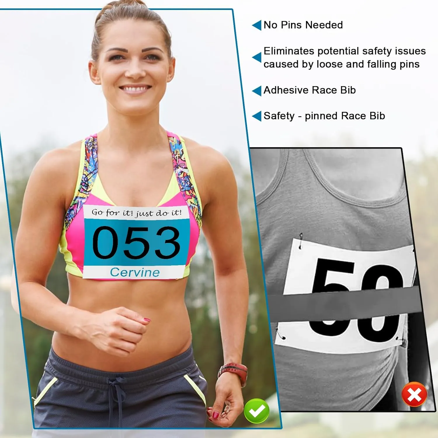 Adhesive Race Bib 7.5” X 6” Competition Number Bib Adhesive Running Bib Sticker Race Bib Athlete Number Bib for Marathon Cross-Country Running Cycling Race Mountain Climbing Race