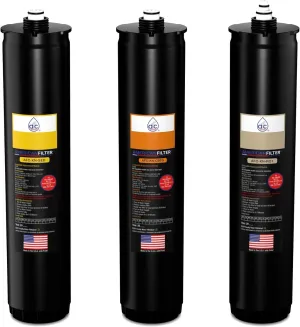 AFC™ Brand # AFC-KN-YOI Water Filter, Compatible with Kinetico® K5 systems, Cartridge set (Part # 9309A, 9306B & 9428A) Yellow/Orange/Ivory -Made in U.S.A. - 6 Month Pack