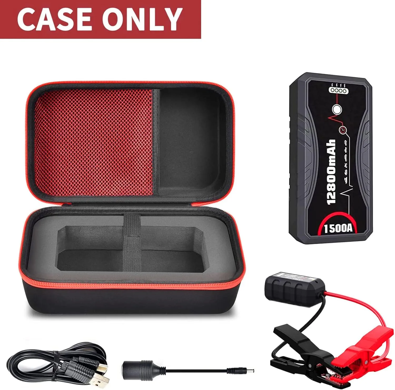 ANKHOH Carrying Case Compatible with NEXPOW Car Jump Starter, Fits for 1500A Peak 12800mAh Battery Starter Q10S/ T11F, Portable Storage Box for Car Battery Charger and Jumper Cables(Case ONLY)