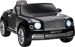 Aosom Bentley Mulsanne 12V Ride on Car, Battery Powered Car with Remote Control, Suspension, Startup Sound, LED Lights, MP3, Horn, Music, Forward and Backward, 2 Motors, Black