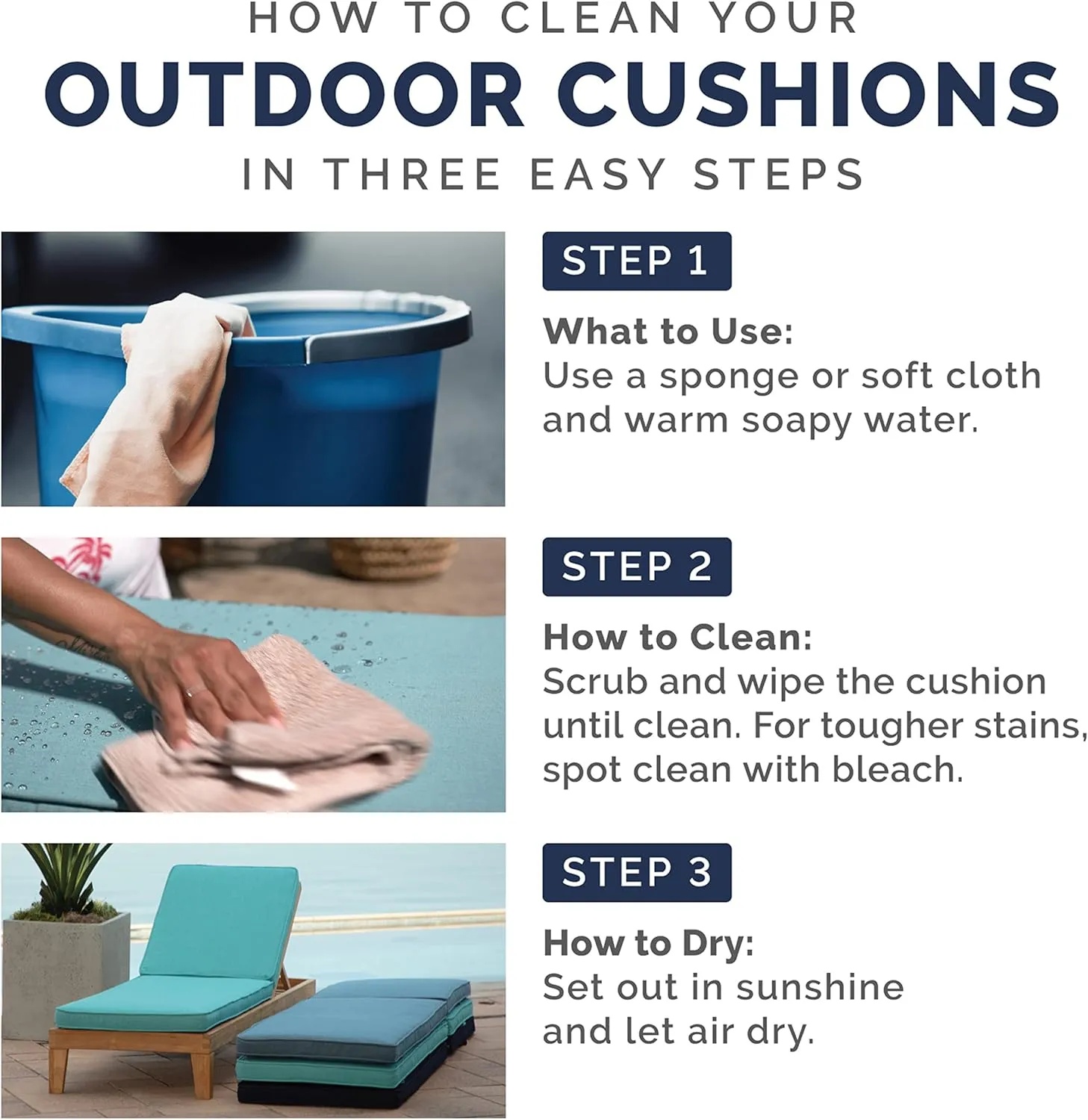 Arden Outdoor Dining Chair Cushion, 21 x 21, Rain-Proof, Fade Resistant 21 x 21, Aqua Leala