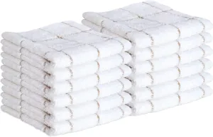 Arkwright Dish Towels for Kitchen - (Pack of 12) Soft, 100% Cotton Terry Dishcloths, Highly Absorbent & Quick Dry, Washcloths for Washing, Drying, and Cleaning Dishes, 12 x 12 in, Tan