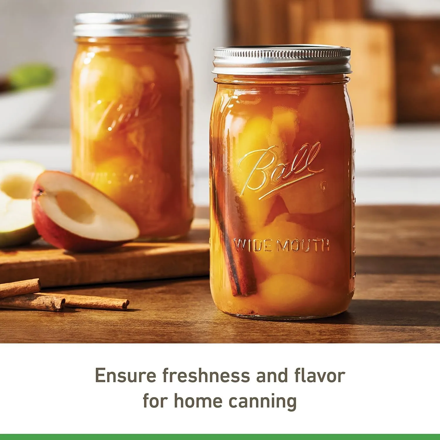 Ball Wide Mouth Glass Mason Jars with Lids and Bands, Used for Canning, Pickling, Juice, Jam, Jelly, Quart Size 32 Ounce (Pack of 8)