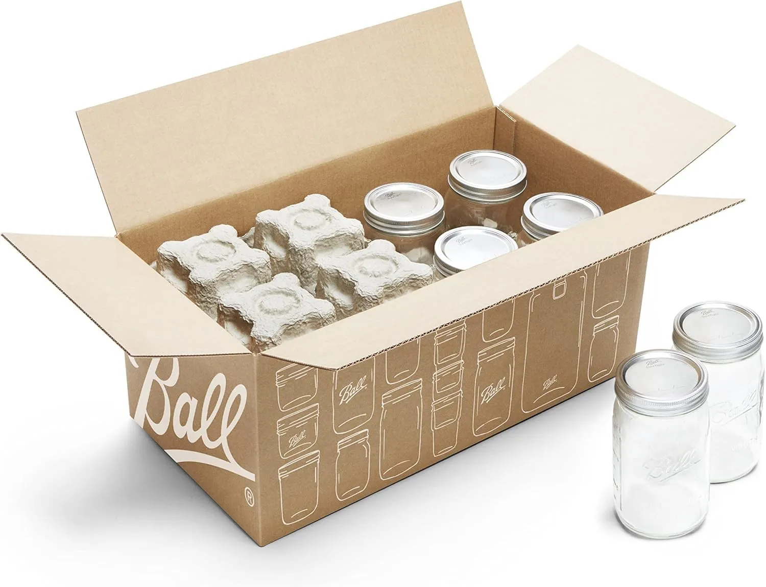 Ball Wide Mouth Glass Mason Jars with Lids and Bands, Used for Canning, Pickling, Juice, Jam, Jelly, Quart Size 32 Ounce (Pack of 8)