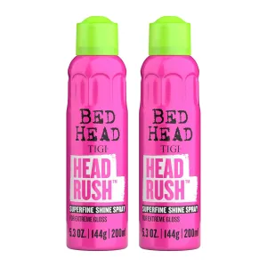 Bed Head TIGI Superfine Headrush Shine Mist Hair Spray - For Extreme Gloss - For All Hair Types & Lengths - Finish on Dry Hair - Premium Hair Care Products for Women & Men - 5.3 oz (2 Pack)