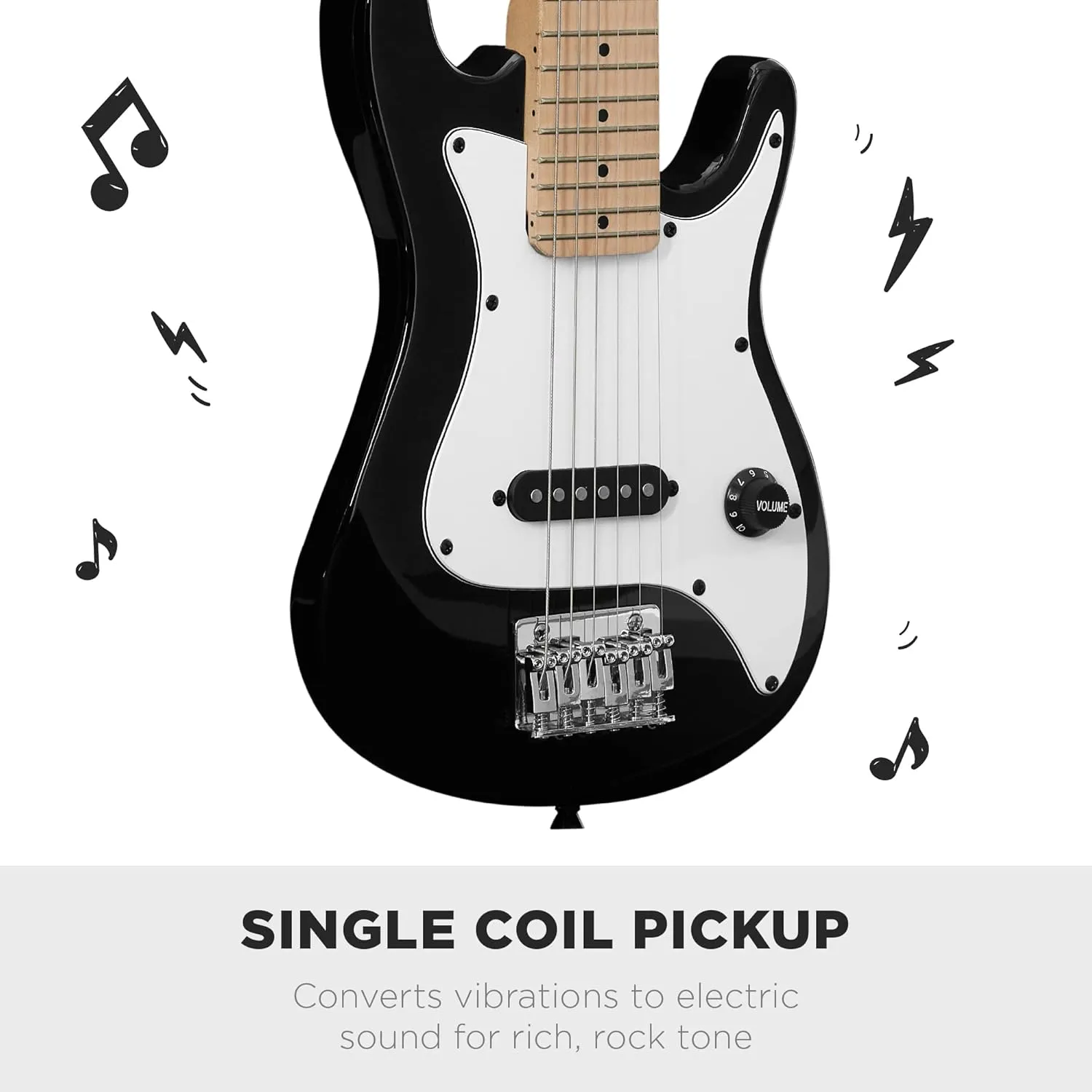Best Choice Products 30in Beginners Electric Guitar Beginner Starter Kit w/ 5W Amplifier, Strap, Gig Bag, Strings, Picks - Black