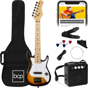 Best Choice Products 30in Kids Electric Guitar Beginner Starter Kit w/ 5W Amplifier, Strap, Gig Bag, Strings, Picks - Sunburst