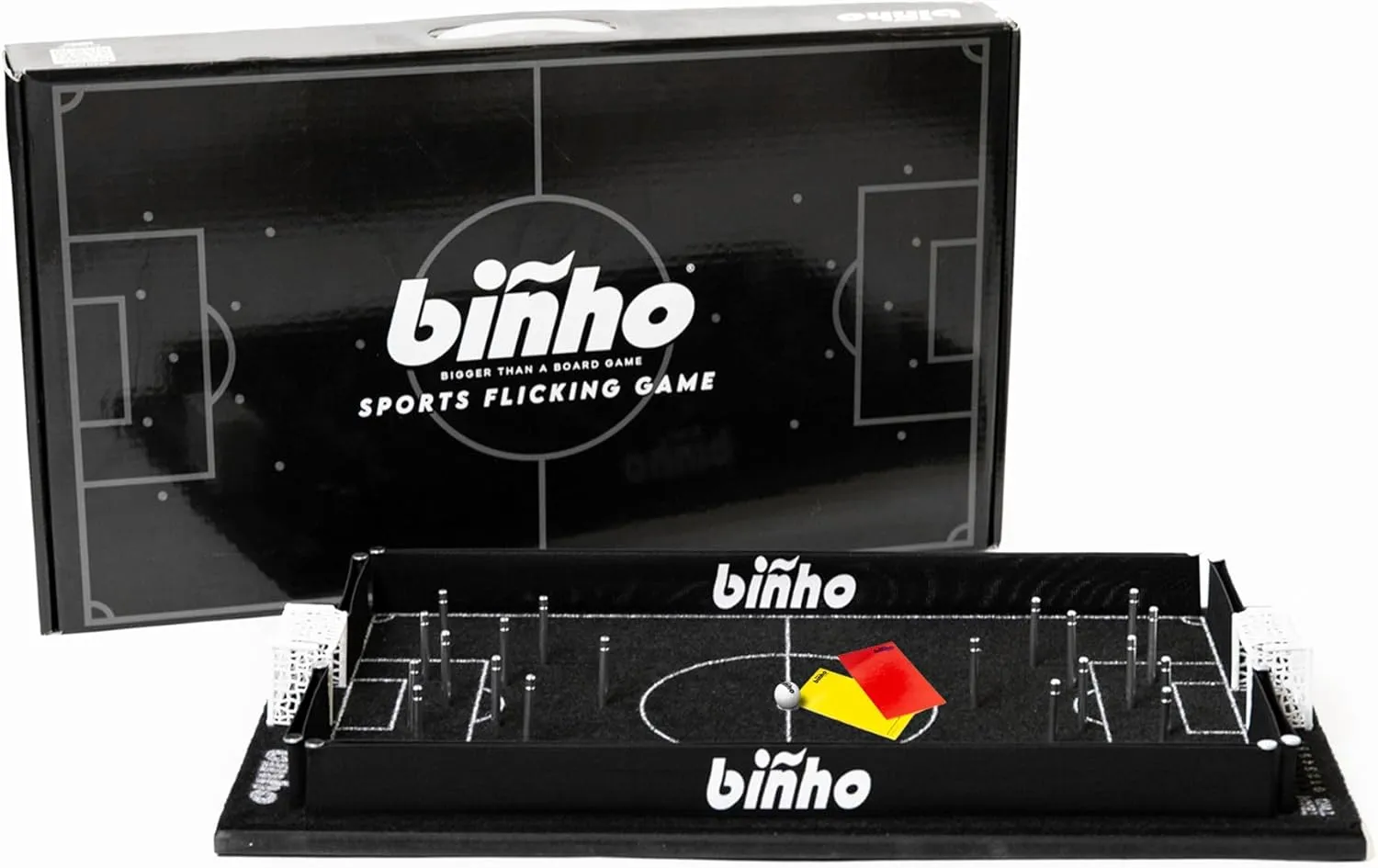 Binho Board Classic Board Game - 2-Player Fast-Paced Finger Flick Pinball Family Board Games - Portable Tabletop Sports Game Set for Any Occasion