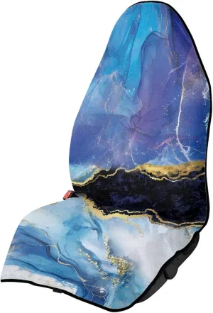 Blue Marble Car Sweat Towel Seat Cover Soft Quick Dry Cooling Bucket Towel Seat Covers Non-Slip Auto Front Seats Protector for Surfing Yoga Gym Workout