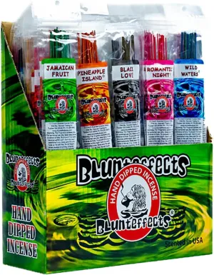 Blunteffects Hand-Dipped Incense Sticks - Premium 180-Pack Variety Set, 15 Different Scents, 11" Long, USA-Made Aromatherapy with Long Burn Time (15 Pack, 180 Total Sticks)