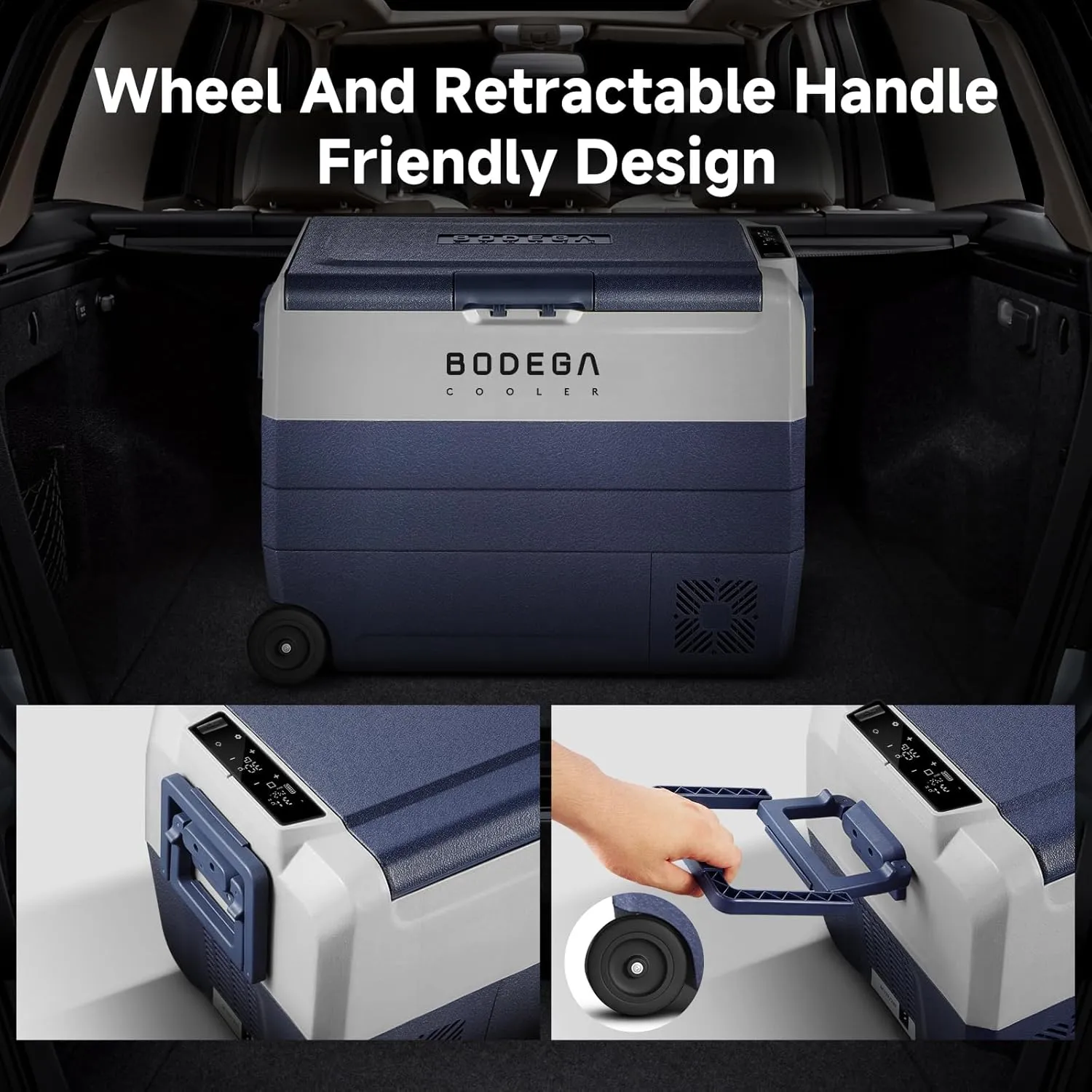 BODEGACOOLER 12 Volt Car Refrigerator,64 Quart Portable Fridge Cooler APP Control,-4℉-68℉ 60L Dual Zone Car Freezer Cooler, 12/24V DC and 100-240V AC for Camping,Travel,RV,Boat,Van,Road Trip