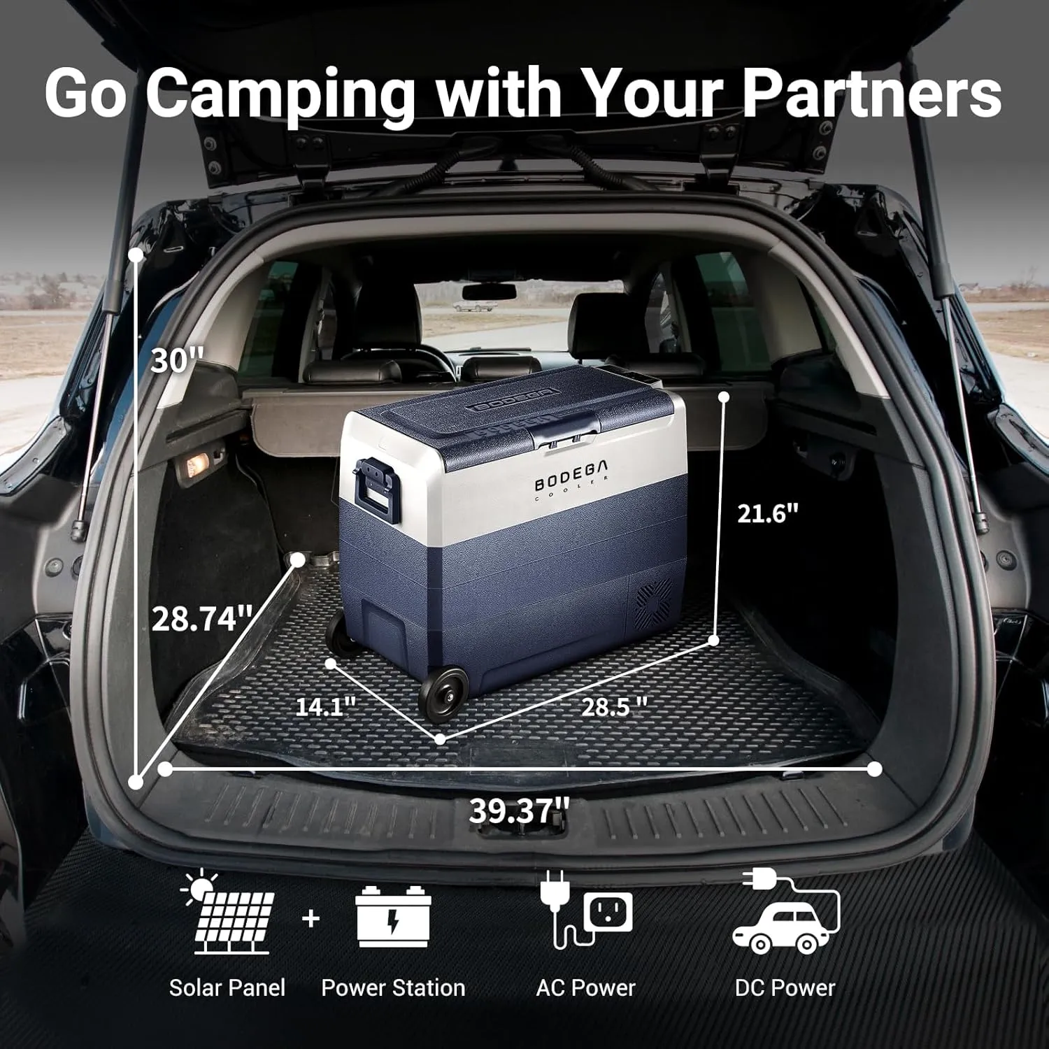 BODEGACOOLER 12 Volt Car Refrigerator,64 Quart Portable Fridge Cooler APP Control,-4℉-68℉ 60L Dual Zone Car Freezer Cooler, 12/24V DC and 100-240V AC for Camping,Travel,RV,Boat,Van,Road Trip