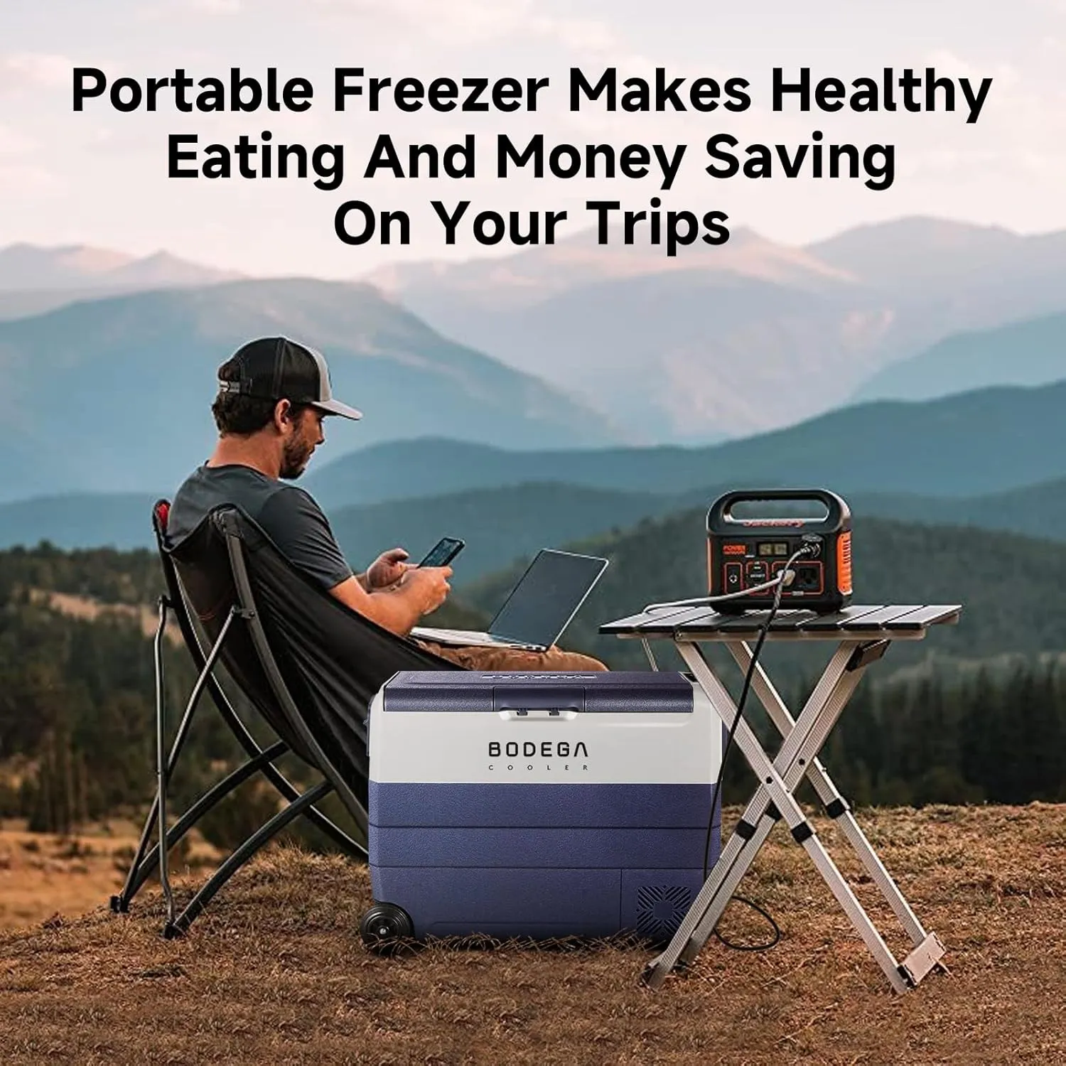 BODEGACOOLER 12 Volt Car Refrigerator,64 Quart Portable Fridge Cooler APP Control,-4℉-68℉ 60L Dual Zone Car Freezer Cooler, 12/24V DC and 100-240V AC for Camping,Travel,RV,Boat,Van,Road Trip