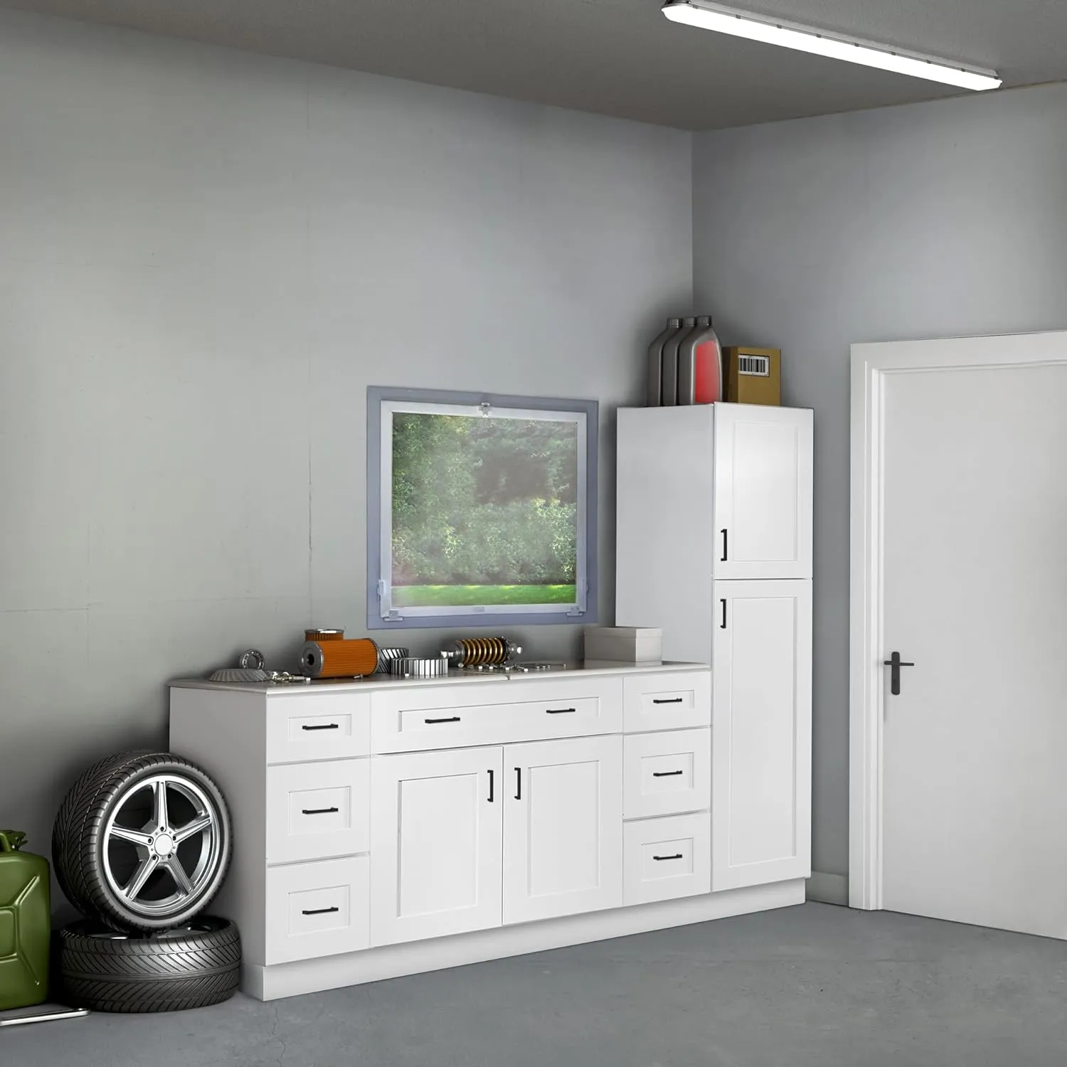 Brookings Shaker Unassembled Wall Kitchen Cabinet W3324, 33 W x 12 D x 24 H, Painted White with Sherwin Williams®, Solid Wood – Design House, 561605