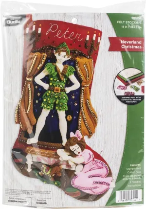 Bucilla, Neverland, Felt Applique Christmas Stocking, 18" (89305E)