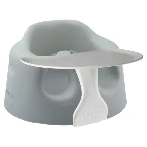Bumbo Baby Floor Seat, Portable Infant Sit Up Activity and Eating Chair w/Tray, Cool Grey