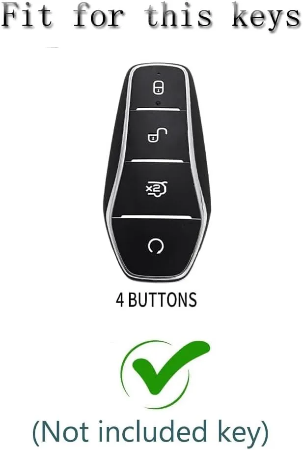 Car Key Fob Cover Keychain Compatible with BYD Han Ev/Tang Dm/Qin Plus/Song Pro/MAX Car Key Case Cover Protector Key Cover,Smart Remote Keyless Key Fob Shell(Black