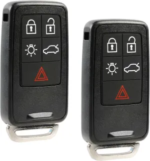 Car Key Fob Keyless Entry Smart Remote fits Volvo S60 S80 V60 V70 XC60 XC70 (KR55WK49264), Set of 2