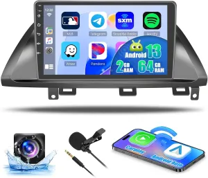 Car Radio for Honda Odyssey 2005 2006 2007 2008 2009 2010, Car Stereo Wireless Carplay Android Auto, Android 13 System, 2 64GB, 10.1 Inch Touch Screen Bluetooth Car Radio GPS WiFi SWC Backup Camera