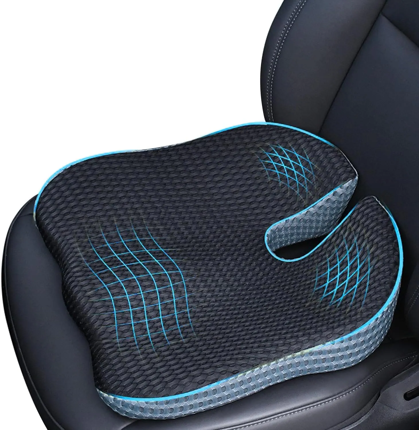Car Wedge Seat Cushion Memory Foam Coccyx Orthopedic Seat Pillow for Office Chairs, Wheelchair, Kitchen Chairs, Recliner, Car Seats