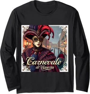Carnevale di Venezia – Elegant Venetian Mask Design Long Sleeve T-Shirt
