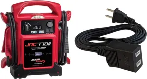 Clore Automotive Jump-N-Carry JNC770R 1700 Peak Amp Premium 12 Volt Jump Starter Bundle - Red