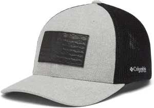 Columbia PFG Leather Fish Flag Mesh Ball Cap