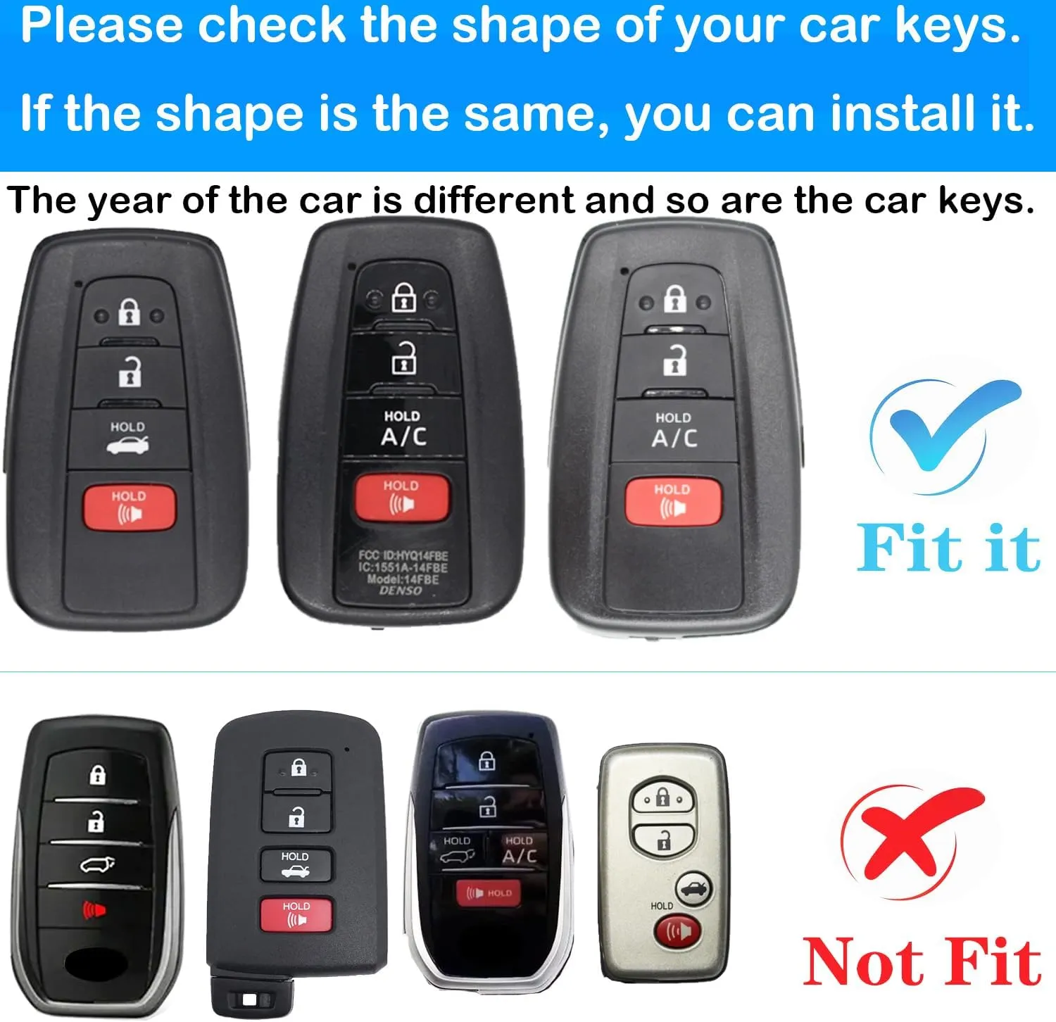 Compatible with Toyota key fob cover,case with keychain,Soft TPU 360 Degree Protection Key Case for Camry RAV4 Highlander Avalon C-HR Prius Corolla GT86 Smart Key,Black