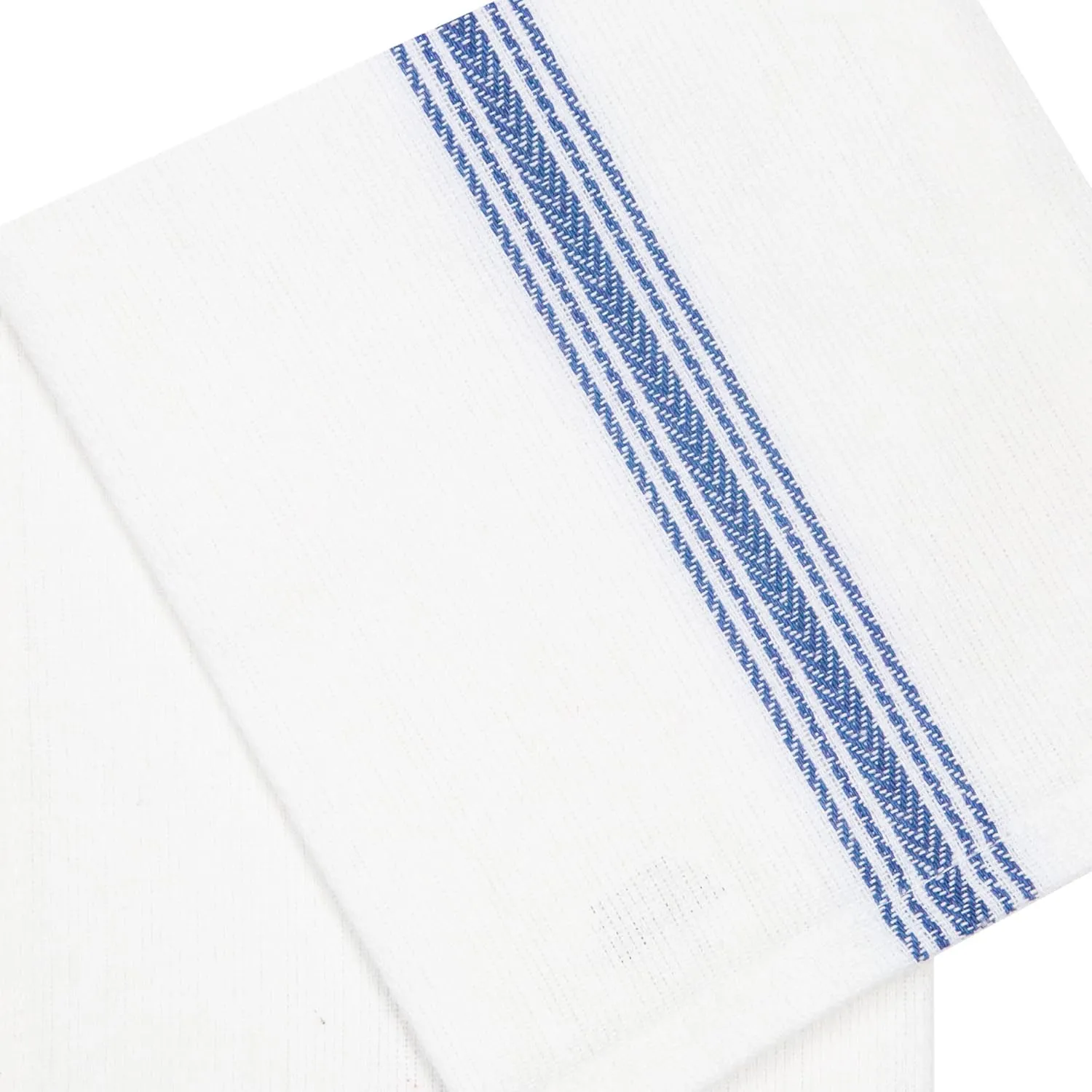 COTTON CRAFT Ultimate Kitchen Towel -12 Pack Scandia Stripe Dish Cloth - 100% Cotton Tea Towel - Absorbent Washable Reusable Low Lint Restaurant Bar Cleaning Cloth Napkins - Oversized 16x28 inch- Blue