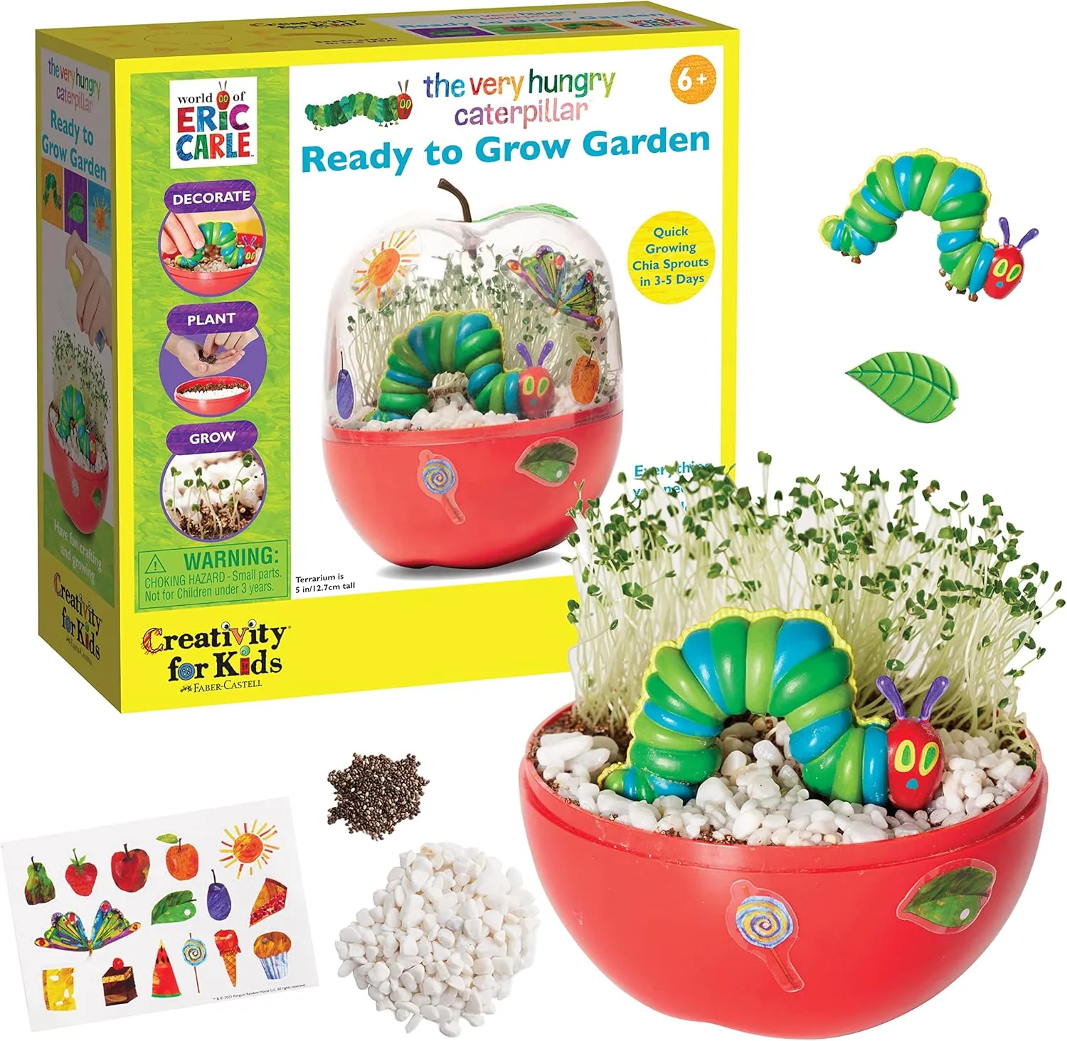 Creativity for Kids The Very Hungry Caterpillar: Ready to Grow Garden [Amazon Exclusive] Science Terrarium Kit Inspired from The World of Eric Carle Books, Gifts for Kids Ages 6-8 