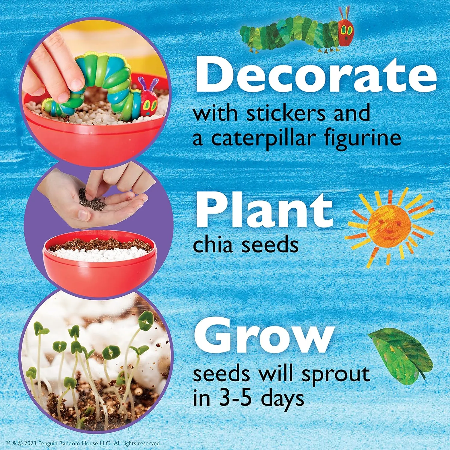 Creativity for Kids The Very Hungry Caterpillar: Ready to Grow Garden [Amazon Exclusive] Science Terrarium Kit Inspired from The World of Eric Carle Books, Gifts for Kids Ages 6-8 