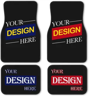 Custom Car Floor Mat Personalized Fit Car Mats with Your Customized Image Name Text 4 Pieces Set (Front & Rear) Soft Thickened Non Slip Waterproof Automotive Floor Mats for SUV Sedan Car Van