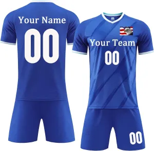 Custom Soccer Jersey Kids Adults Personalized Soccer Uniform with Team Name Number Logo