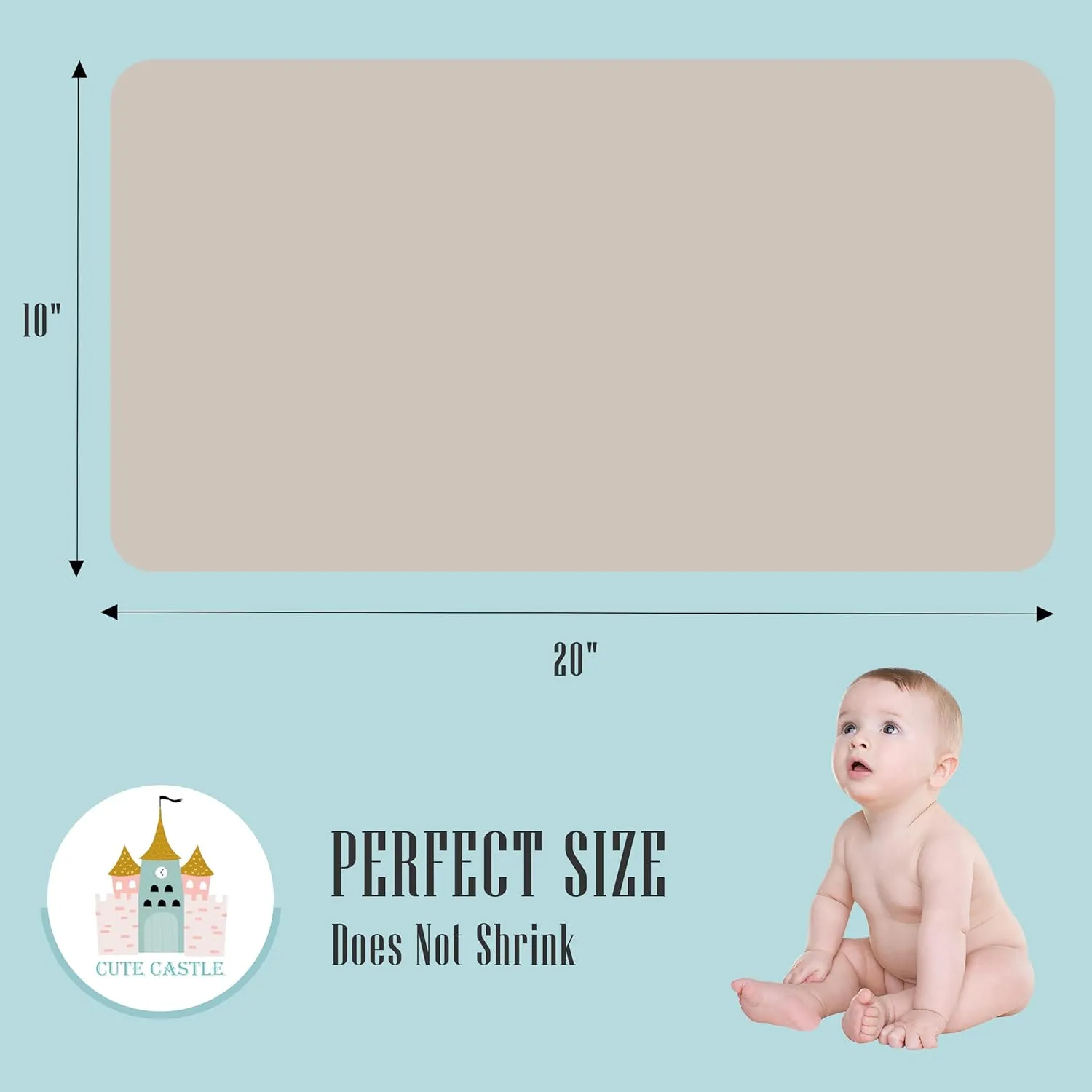 Cute Castle 12 Pack Muslin Burp Cloths for Baby - Ultra-Soft 100% Cotton Baby Washcloths - Large 20'' by 10'' Super Absorbent Milk Spit Up Rags - Burpy Cloths for Unisex, Boy, Girl - Brown