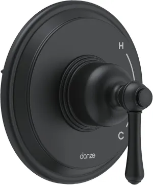 DANZE D510457BSTC Opulence 1H Pressure Balance Trim Kit & Treysta Cartridge for Valve Only Satin Black