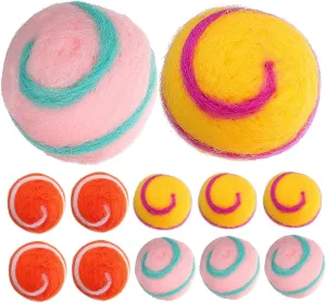 DIYEAH 12pcs Wool Felt Pom Poms for Crafts DIY Clothing Props Multipurpose Decorations