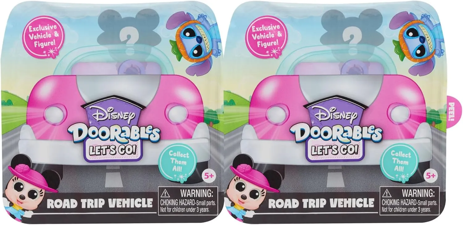 DOORABLES Disney Let’s Go Vehicles 2-Pack Series 1, Easter Basket Stuffers, Collectible Toy Figures, Officially Licensed Kids Toys for Ages 5 Up, Gifts and Presents, Amazon Exclusive
