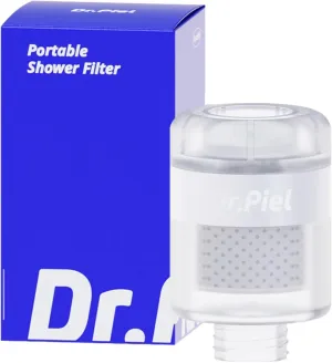 Dr. Piel Superior Shower Filter for travel - Travel Essentials Shower Filter, Ultra Small & Light, Improves the condition of your skin & hair, Removes Chlorine, Easy Installation