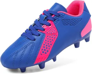 DREAM PAIRS Boys Girls Soccer Cleats Youth Firm Groud Classic Lightweight Football Shoes for Little/Big Kid