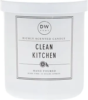 DW Home Clean Kitchen Candle - Hand Poured Single Wick Scented Candle, Refreshing Lemon and Lime Fragrance, 33-Hour Burn Time, Medium Size, Eco-Friendly Design