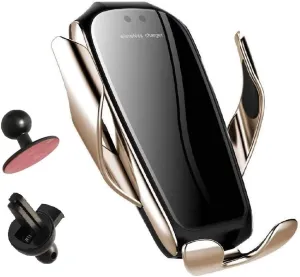 ERKE Wireless Car Charger Mount, Auto Clamping 10W 7.5W Fast Charger for iPhone 12/12 Pro max/12 Pro/11/11Pro max/11 Pro/X/XR/XR max Samsung (Champagne Gold)