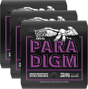 Ernie Ball Paradigm Power Slinky Electric Guitar Strings 11-48 (3 Pack Bundle)