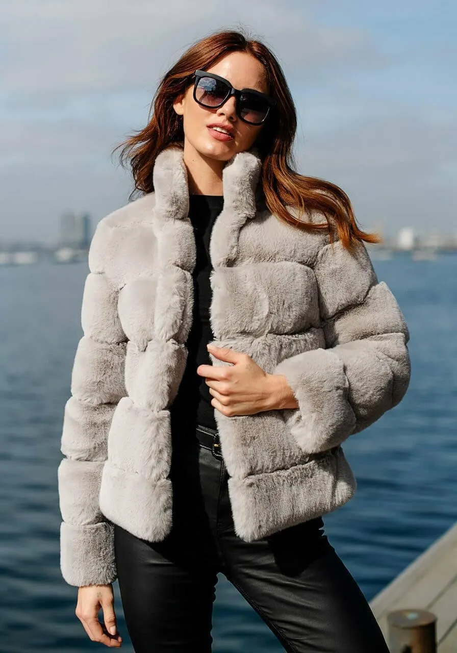 Fabulous-Furs Donna Salyers Chocolate Faux Fur Posh Jacket