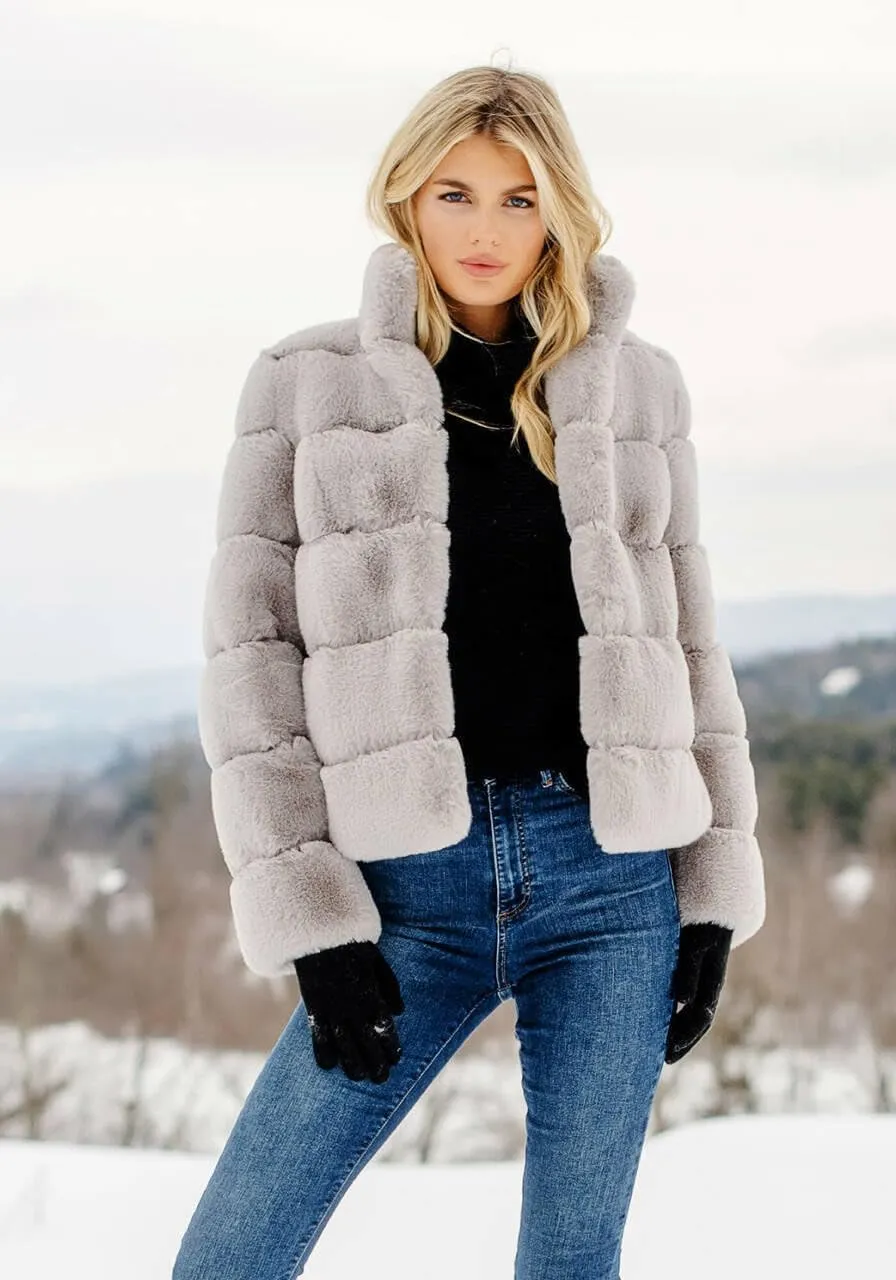 Fabulous-Furs Donna Salyers Chocolate Faux Fur Posh Jacket
