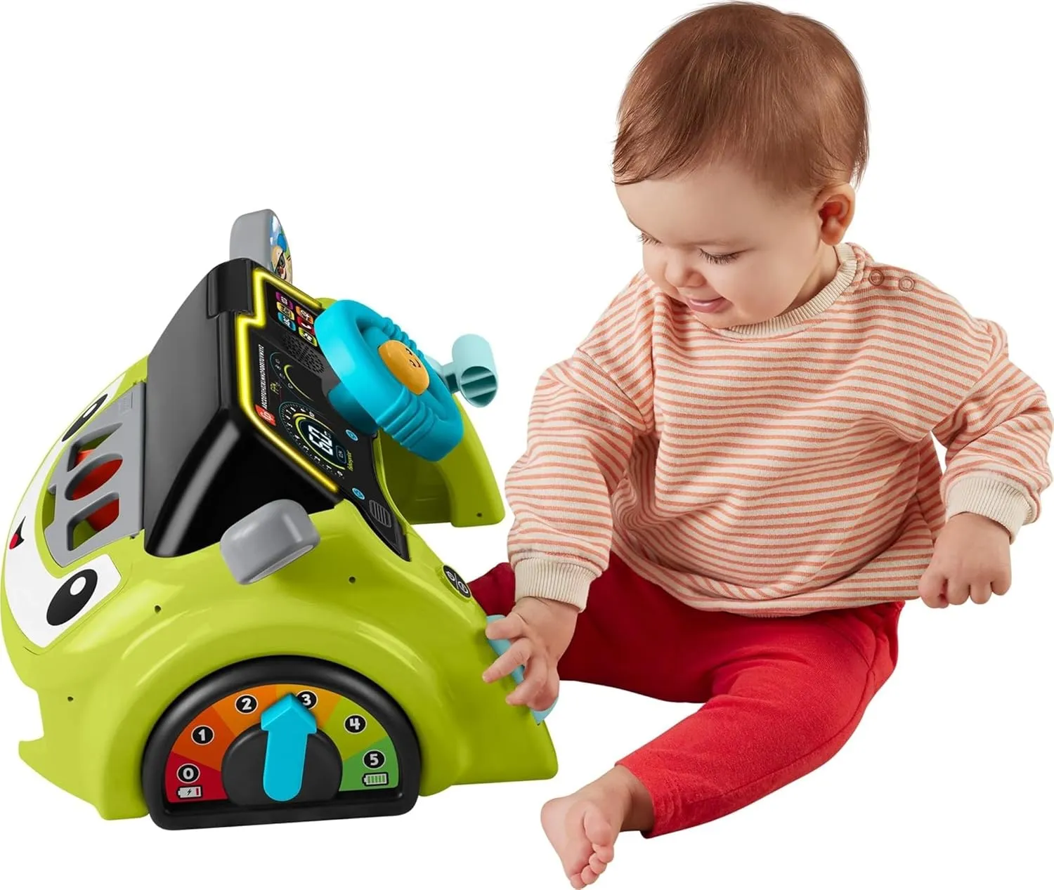 Fisher-Price Baby & Toddler Learning Toy Laugh & Learn Sit & Steer Driver Car Activity Center with Smart Stages for Ages 6  Months