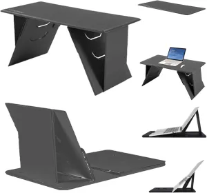 Foldable Lap Desk, Adjustable Angle Laptop Bed Tray Table, Portable & Lightweight, Compatible with All Laptops, Multiple Viewing Angles