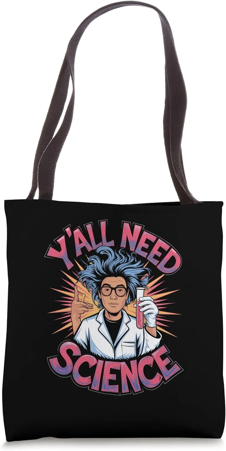 Funny Science Meme Retro Design Tote Bag